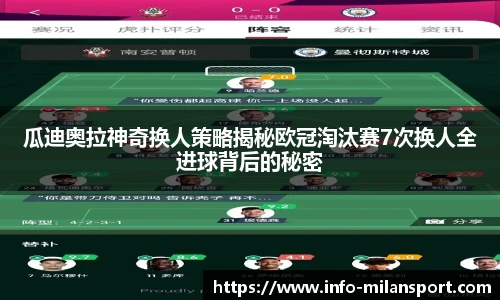 瓜迪奥拉神奇换人策略揭秘欧冠淘汰赛7次换人全进球背后的秘密
